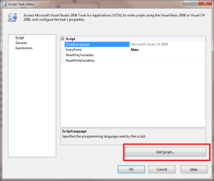 EditScriptTask Edit Script Task